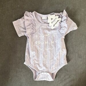 Lavender Ruffle Sleeve One-Piece - "I Got It From My Mama"